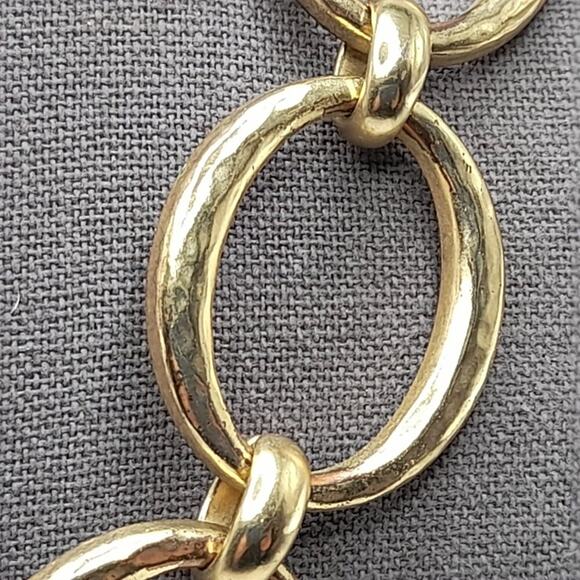 Chico's Hammered Gold Tone Looped Necklace, 23 Inches - Picture 5 of 10